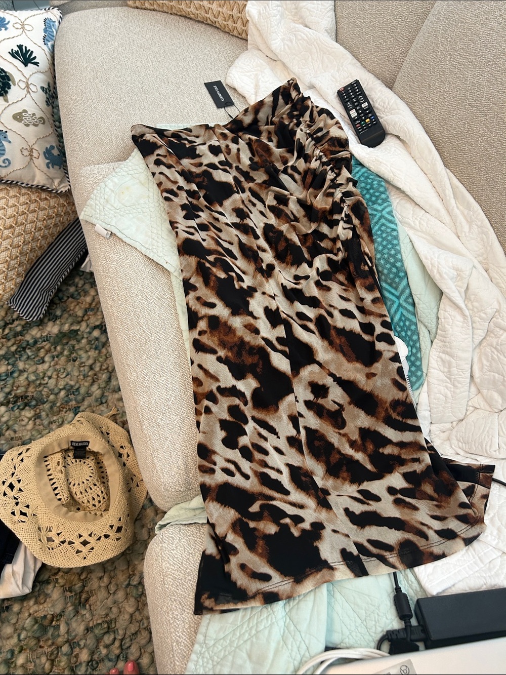 Kennith Cole Brown and Black Leopard Print Maxi SkirtBrand New with tags on it